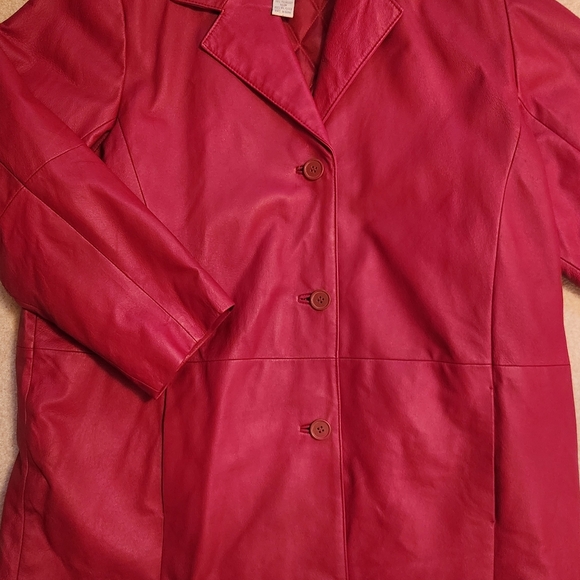 Red Leather Jacket - Picture 2 of 6